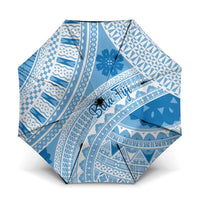 Bula Fiji Classic Masi Tapa Umbrella Turquoise - Polynesian Pride