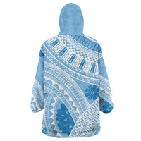Bula Fiji Classic Masi Tapa Wearable Blanket Hoodie Turquoise - Polynesian Pride