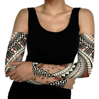 Bula Fiji Classic Masi Tapa Arm Sleeves Vintage Brown - Polynesian Pride