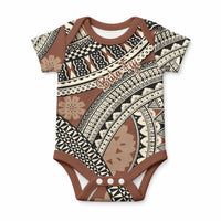 Bula Fiji Classic Masi Tapa Baby Onesie Vintage Brown