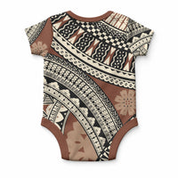 Bula Fiji Classic Masi Tapa Baby Onesie Vintage Brown