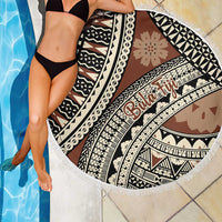 Bula Fiji Classic Masi Tapa Beach Blanket Vintage Brown - Polynesian Pride