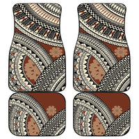Bula Fiji Classic Masi Tapa Car Mats Vintage Brown - Polynesian Pride