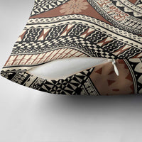 Bula Fiji Classic Masi Tapa Pillow Cover Vintage Brown - Polynesian Pride