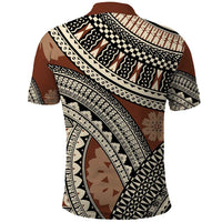Bula Fiji Classic Masi Tapa Polo Shirt Vintage Brown - Polynesian Pride