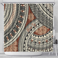 Bula Fiji Classic Masi Tapa Shower Curtain Vintage Brown - Polynesian Pride