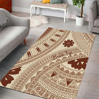 Bula Fiji Classic Masi Tapa Area Rug Vintage Beige - Polynesian Pride