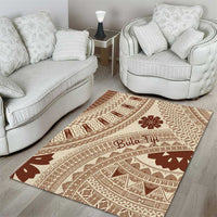 Bula Fiji Classic Masi Tapa Area Rug Vintage Beige - Polynesian Pride