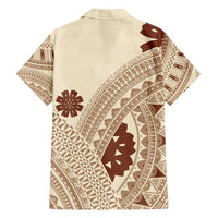 Bula Fiji Classic Masi Tapa Family Matching Puletasi and Hawaiian Shirt Vintage Beige LT7 - Polynesian Pride