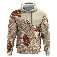 Bula Fiji Classic Masi Tapa Hoodie Vintage Beige - Polynesian Pride