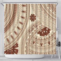 Bula Fiji Classic Masi Tapa Shower Curtain Vintage Beige - Polynesian Pride