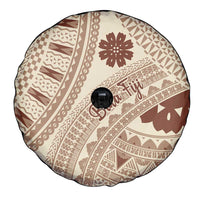 Bula Fiji Classic Masi Tapa Spare Tire Cover Vintage Beige - Polynesian Pride