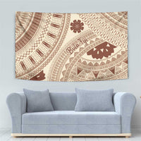 Bula Fiji Classic Masi Tapa Tapestry Vintage Beige - Polynesian Pride