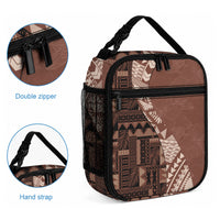 Bula Fiji Lunch Bag Tribal Masi Tapa - Brown