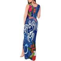 Guam Christmas Tank Maxi Dress Turtle Mix Tapa Felis Pasgua LT7 - Polynesian Pride
