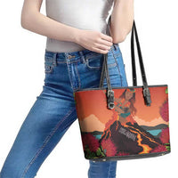 Hawaii Kilauea Volcano Leather Tote Bag Pele Goddess
