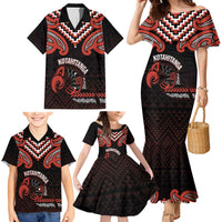 Maori Waitangi Family Matching Mermaid Dress and Hawaiian Shirt Kotahitanga Poutama Mix Whakairo LT7 - Polynesian Pride