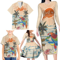 Personalized Christmas In July - Hawaii Retro Family Matching Long Sleeve Bodycon Dress and Hawaiian Shirt Lost In Parrot-dise LT7 - Polynesian Pride