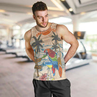 Personalized Christmas In July - Hawaii Retro Men Tank Top Lost In Parrot-dise