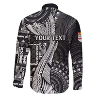 Fiji Rugby Personalised Bula Masi Family Matching Short Sleeve Bodycon Dress and Hawaiian Shirt Fish Tail Kaivity Cibi - Black LT7 - Polynesian Pride