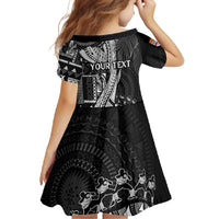 Fiji Rugby Personalised Bula Masi Family Matching Tank Maxi Dress and Hawaiian Shirt Fish Tail Kaivity Cibi - Black