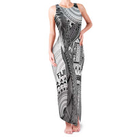 Fiji Rugby Personalised Bula Masi Family Matching Tank Maxi Dress and Hawaiian Shirt Fish Tail Kaivity Cibi - White