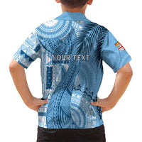 Fiji Rugby Personalised Bula Masi Family Matching Long Sleeve Bodycon Dress and Hawaiian Shirt Fish Tail Kaivity Cibi - Turquoise LT7 - Polynesian Pride