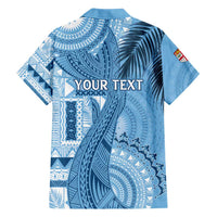 Fiji Rugby Personalised Bula Masi Family Matching Short Sleeve Bodycon Dress and Hawaiian Shirt Fish Tail Kaivity Cibi - Turquoise LT7 - Polynesian Pride