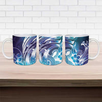 Aloha Hawaii Turtle Ceramic Mug Teal Purple Ribbon - Polynesian Pride