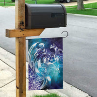 Aloha Hawaii Turtle Garden Flag Teal Purple Ribbon - Polynesian Pride