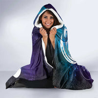 Aloha Hawaii Turtle Hooded Blanket Teal Purple Ribbon - Polynesian Pride