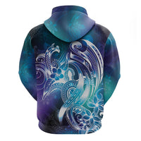 Aloha Hawaii Turtle Hoodie Teal Purple Ribbon - Polynesian Pride