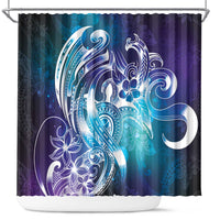 Aloha Hawaii Turtle Shower Curtain Teal Purple Ribbon - Polynesian Pride