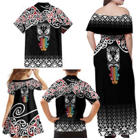 Kia Kaha Te Reo Maori Family Matching Off Shoulder Maxi Dress and Hawaiian Shirt 50 Years Mo Ake Tonu Te Reo LT7 - Polynesian Pride
