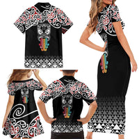 Kia Kaha Te Reo Maori Family Matching Short Sleeve Bodycon Dress and Hawaiian Shirt 50 Years Mo Ake Tonu Te Reo LT7 - Polynesian Pride