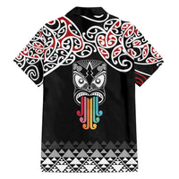 Kia Kaha Te Reo Maori Family Matching Short Sleeve Bodycon Dress and Hawaiian Shirt 50 Years Mo Ake Tonu Te Reo LT7 - Polynesian Pride