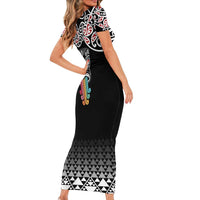 Kia Kaha Te Reo Maori Family Matching Short Sleeve Bodycon Dress and Hawaiian Shirt 50 Years Mo Ake Tonu Te Reo LT7 - Polynesian Pride