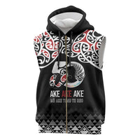 Kia Kaha Te Reo Maori Sleeveless Zip Hoodie 50 Years Mo Ake Tonu Te Reo - Polynesian Pride