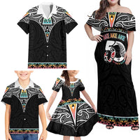 50 Years Kia Kaha Te Reo Maori Family Matching Off Shoulder Maxi Dress and Hawaiian Shirt Ake Ake Ake! - Polynesian Pride
