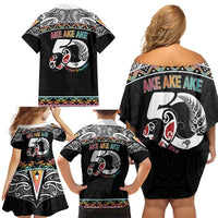 50 Years Kia Kaha Te Reo Maori Family Matching Off Shoulder Short Dress and Hawaiian Shirt Ake Ake Ake! - Polynesian Pride