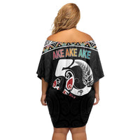 50 Years Kia Kaha Te Reo Maori Off Shoulder Short Dress Ake Ake Ake! - Polynesian Pride