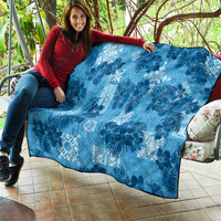 Hawaii Tapa Quilt Hibiscus Mix Hawaiian Quilt Patches - Blue LT7 - Polynesian Pride