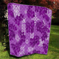 Hawaii Tapa Quilt Hibiscus Mix Hawaiian Quilt Patches - Violet LT7 - Polynesian Pride
