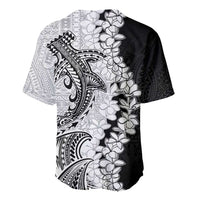 Polynesian Plumeria Lei Baseball Jersey with Hammerhead Shark