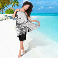 Polynesian Plumeria Lei Sarong with Hammerhead Shark