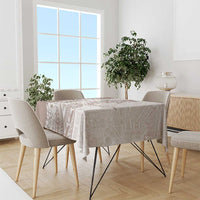 Polynesian Beige Plumeria Lei Tablecloth with Hammerhead Shark