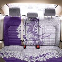 Polynesian Purple Plumeria Lei Back Car Seat Cover with Hammerhead Shark