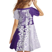 Polynesian Purple Plumeria Lei Family Matching Off Shoulder Short Dress and Hawaiian Shirt with Hammerhead Shark