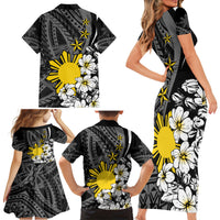 Philippines Sampaguita Personalised Family Matching Short Sleeve Bodycon Dress and Hawaiian Shirt Women's Day LT7 - Polynesian Pride