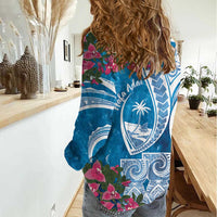Hafa Adai Guam Women Casual Shirt Crystal Waves LT7 - Polynesian Pride